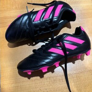 Adidas Black and Pink Athletic Cleats
